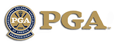 PGA logo, member of the Professional Golf Association.