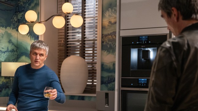 Caleb confronts Cain in Mill Cottage in Emmerdale