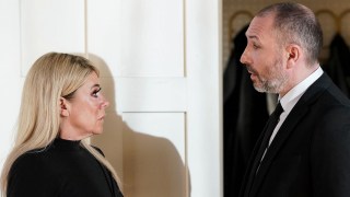 Ross talks to Sharon ahead of Martin's funeral in EastEnders