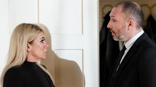 Ross talks to Sharon ahead of Martin's funeral in EastEnders