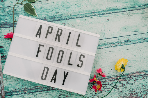 Phrase 'April fools day in lightbox