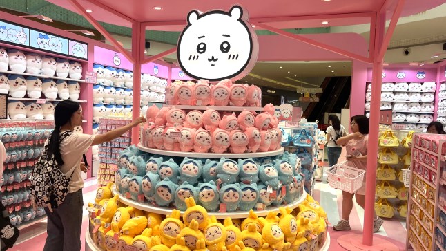 Chiikawa toys in a Miniso shop in Chengdu.