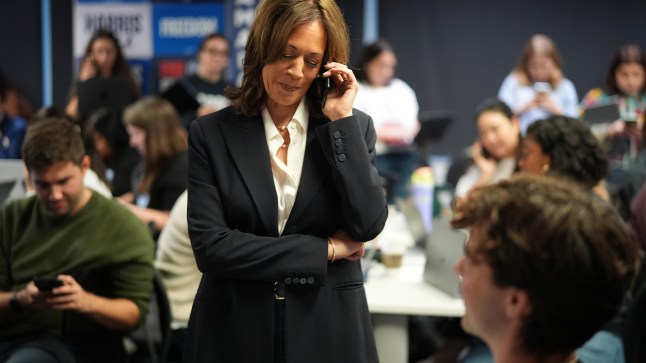 Democratic Presidential Nominee Vice President Kamala Harris Visits The Democratic National Committee Headquarters On Election Day