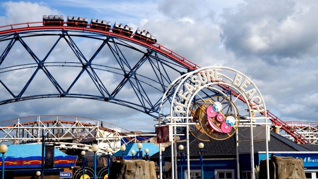 The Big Dipper ride at the Blackpool Pleasure Beach amusement park in Blackpool, England. A5TCW7