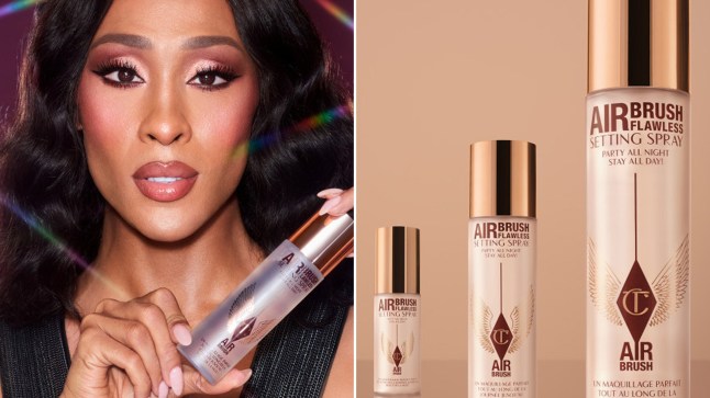 Image of model holding the Charlotte Tilbury Airbrush Flawless Setting Spray
