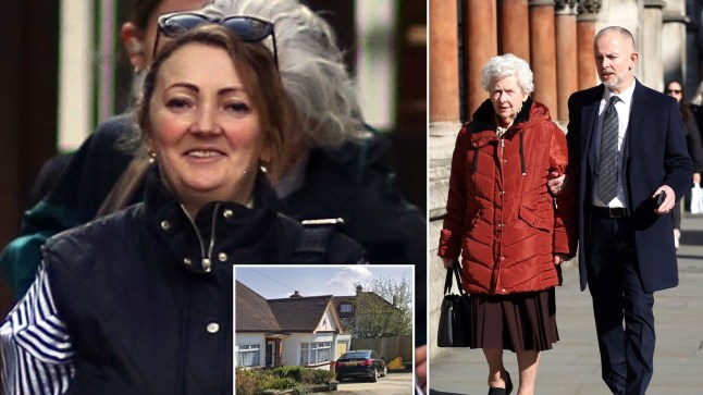 Composite image of Mariia Romanyshyn, the waitress (left), the pensioner's relatives (right) and the £650,000 house.