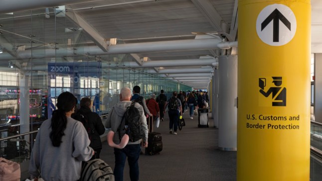 Passengers entering US customs and Border Protection