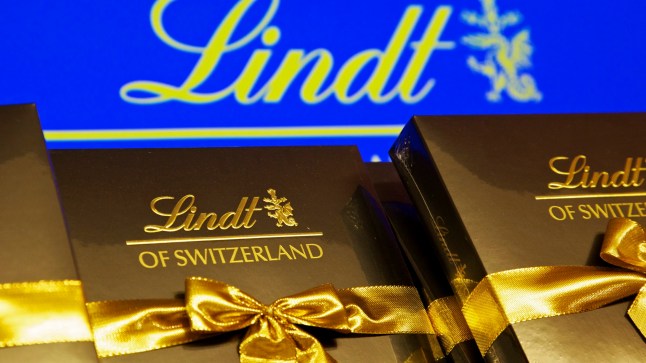 Lindt chocolate products sit on display inside the Lindt & Spruengli AG store at the company's factory in Kilchberg, near Zurich, Switzerland.
