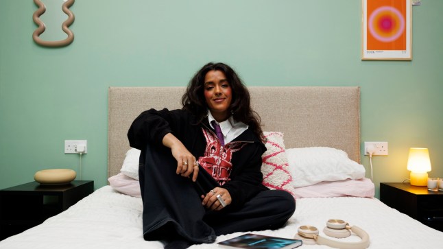 What I Own - Arooj Aftab, Harrison Building, Coppermaker Square, Stratford. Pictured: Arooj in the bedroom. Shot on 27th November 2024. (C) Belinda Jiao 07598931257 www.belindajiao.com jiao.bilin@gmail.com