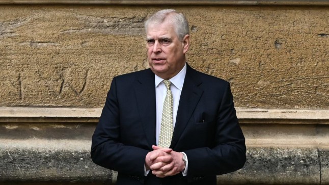 Prince Andrew, the Duke of York pictured in a dark suit.