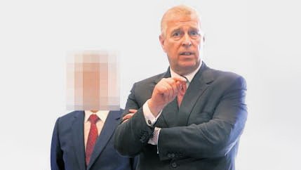 Prince Andrew with the alleged Chinese spy ** TAKEN FROM THE TIMES WITHOUT PERMISSION **