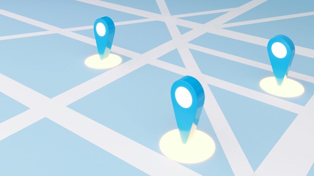 Management area and search location. ,3d rendering