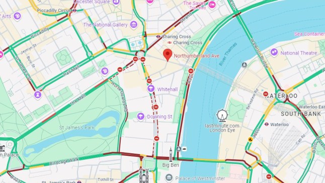 Major London roads gridlocked during farmers' protest outside Parliament google maps locator traffic
