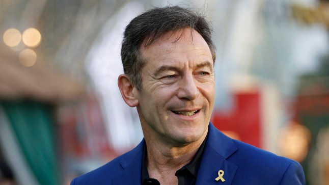 epa11896083 British actor Jason Isaacs attends the premiere of the television series 'The White Lotus season 3' in Bangkok, Thailand, 14 February 2025. The third season of the HBO original series was filmed in Thailand's resort island of Koh Samui and is scheduled to premiere on 16 February 2025. EPA/RUNGROJ YONGRIT