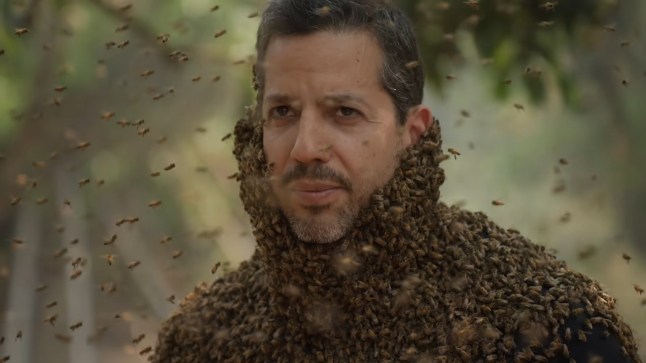 David Blaine covered in bees for Do Not Attempt