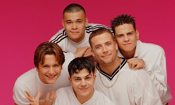 Boyband Five members Ritchie Neville, Sean Conlan, Abz Love, Jason 'J' Brown, Scott Robinson
