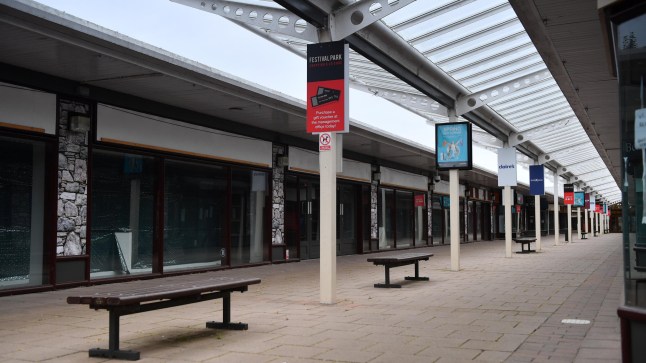 The empty Festival Park shopping centre in Ebbw Vale, Wales.