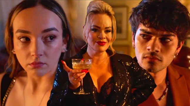Grace looms as Dillon and Frankie look terrified in Hollyoaks