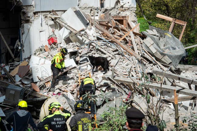 Mandatory Credit: Photo by Valentina Stefanelli/LaPresse/Shutterstock (15218374i) Building explodes due to a gas leak in Via Pio Fo? and Via Vitellia. In the photo, the exploded building and the rescuers. Sunday, March 23, 2025 Explosion of the Building for a Gas Leak in Via Pio Fo? and in Via Vitellia, Rome, Italy - 23 Mar 2025