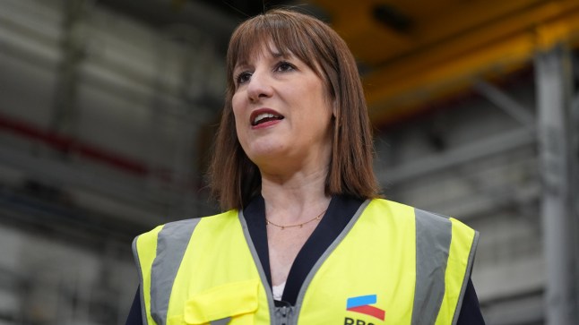 TELFORD, ENGLAND - MARCH 24: (EMBARGOED until 00:01, Wednesday 26th March) Chancellor of the Exchequer Rachel Reeves speaks to media during a visit to Rheinmetall BAE Systems Land (RBSL) on March 24, 2025 in Telford, England. Chancellor Rachel Reeves' is making the defence funding announcement while on a visit to Rheinmetall BAE Systems Land (RBSL), a partnership between the United Kingdom's BAE Systems and Germany's Rheinmetall AG, which designs and manufactures military vehicles. (Photo by Jacob King - WPA Pool/Getty Images)