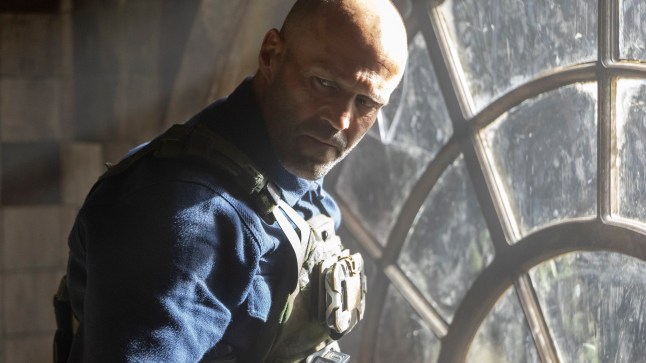 This image released by Amazon MGM Studios shows Jason Statham in a scene from "A Working Man." (Dan Smith/Amazon MGM Studios via AP)