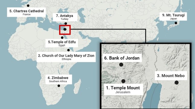Map reveals possible locations of the Ark of the Covenant