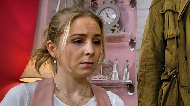 Belle looks shaken up in Emmerdale