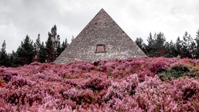 Memorial pyramid in memory of Prince Albert located in the Balmoral Estate, Royal Deeside, Aberdeenshire, Scotland