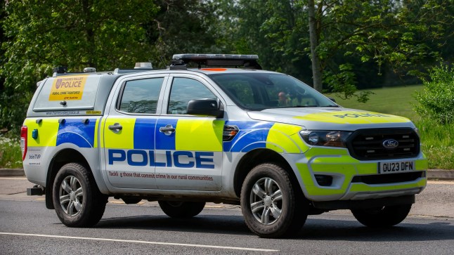 Milton Keynes,UK - May 11th 2024: Thames Valley Police rural crime unit Ford Ranger truck driving on a British road; Shutterstock ID 2460563303; purchase_order: -; job: -; client: -; other: -