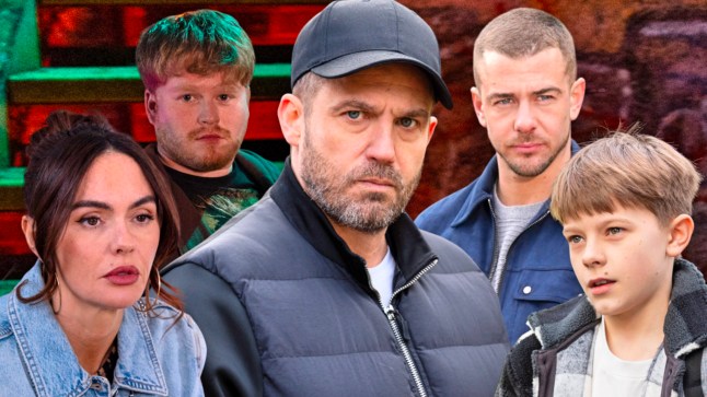 Hollyoaks picture shows Mercedes, Tommy, Warren Fox, Joel and Arlo