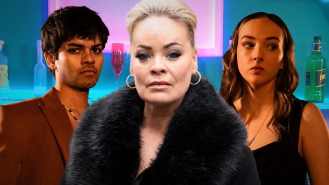 Hollyoaks Dillon and Frankie look afraid as Grace looms